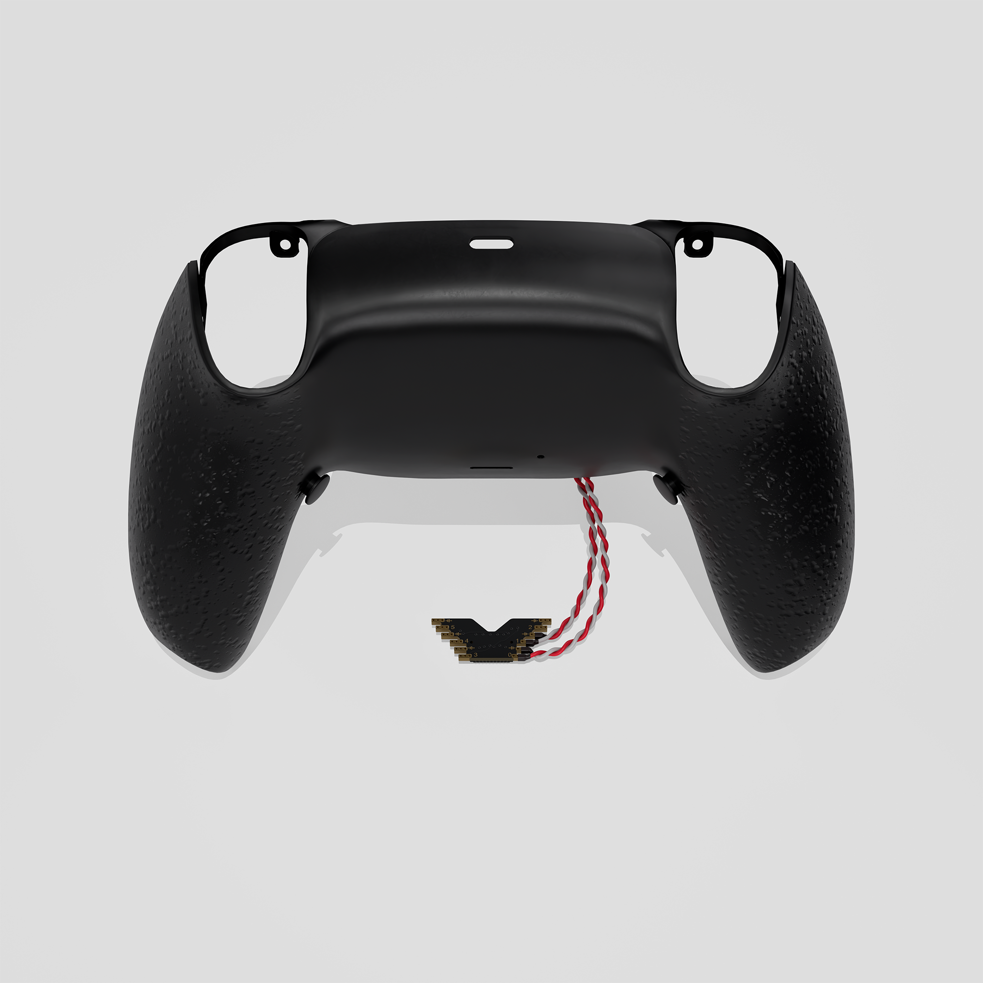 REACTA MH5 DualSense カスタム基板 グリップ背面シェル（背面ボタンなし） / REACTA MH5 DualSense custom board — grip rear shell (no back buttons) / placa personalizada REACTA MH5 DualSense — carcasa trasera con grip (sin botones traseros)