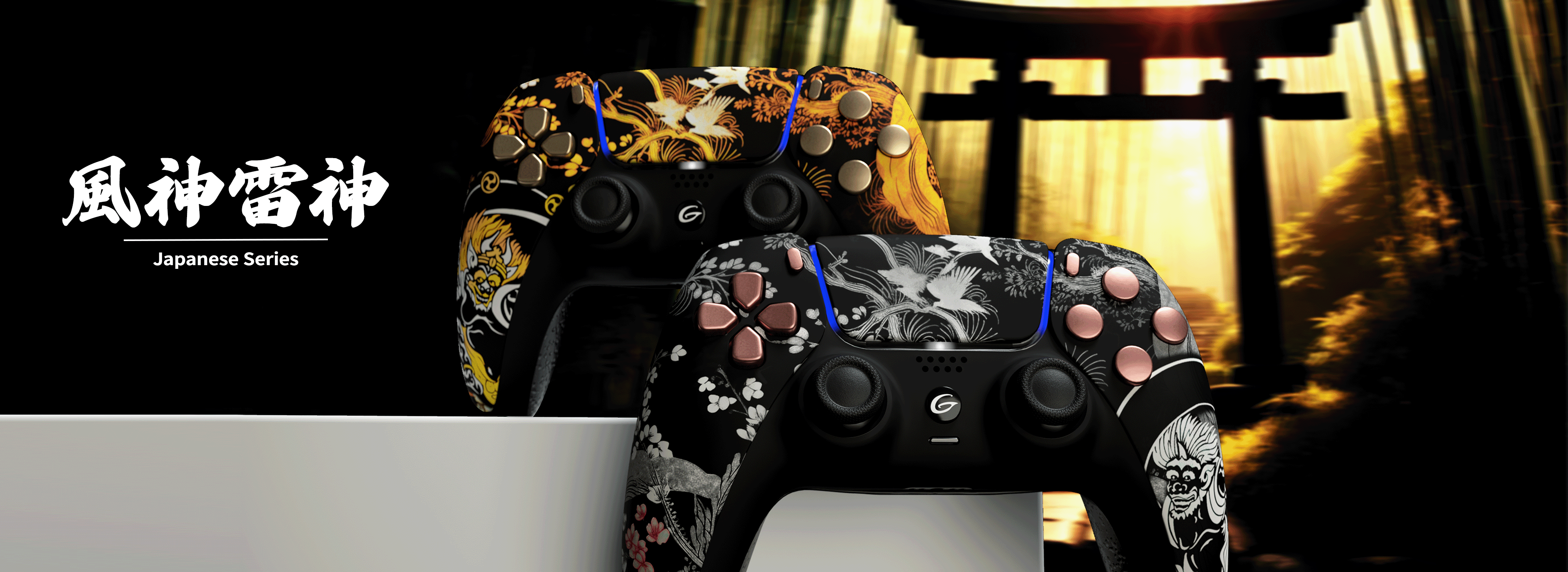 MERKA.G PS5 Dualsense Custom Controller Back Button カスタムコントローラー 背面ボタン Japanese Style Series 和風シリーズ Original Design RAIJIN