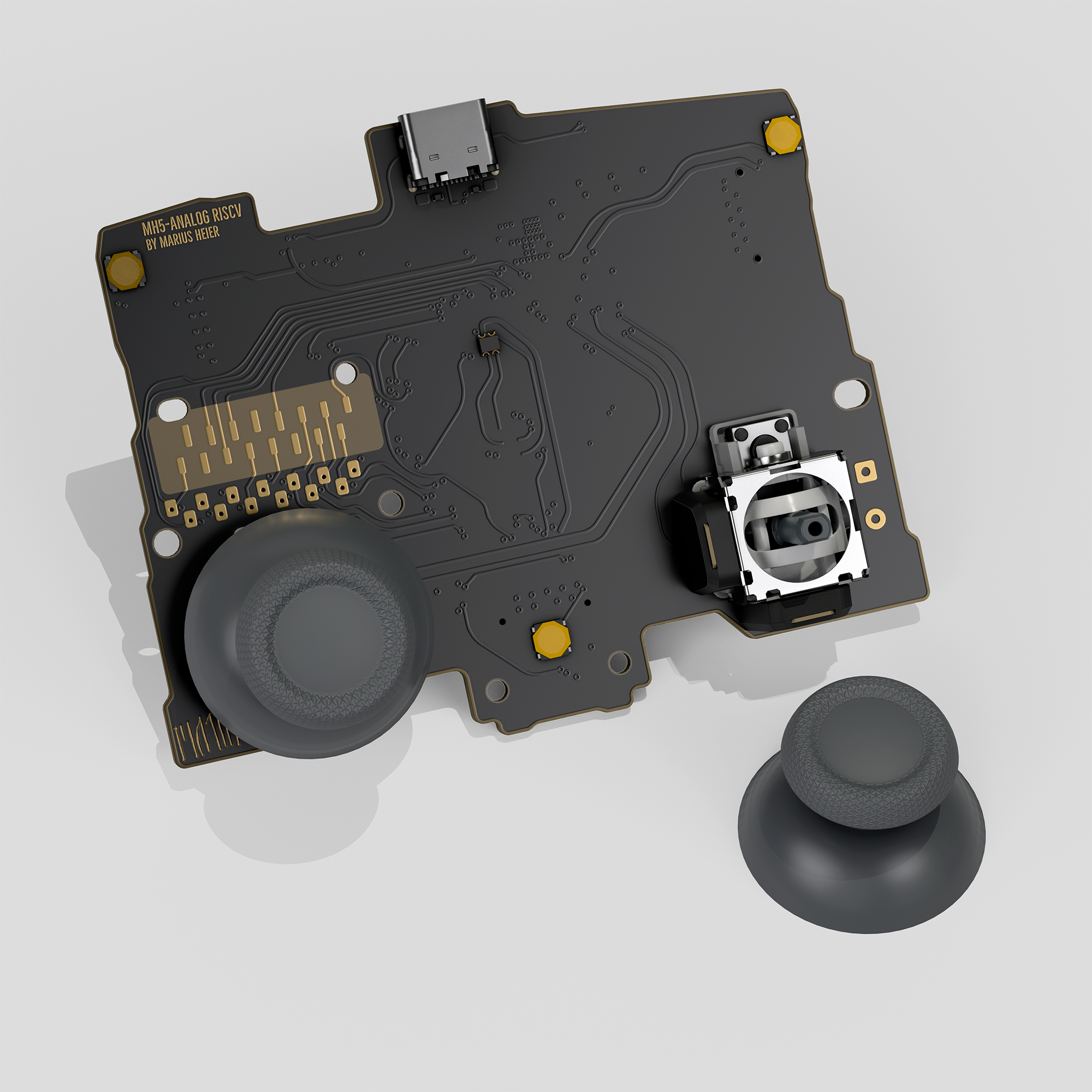 REACTA MH5 DualSense カスタム基板 AXISスティック（ホールエフェクトHE・5PIN） / REACTA MH5 DualSense custom board — AXIS thumbstick (Hall Effect HE, 5 PIN) / placa personalizada REACTA MH5 DualSense — Stick AXIS (efecto Hall HE, 5 PIN)