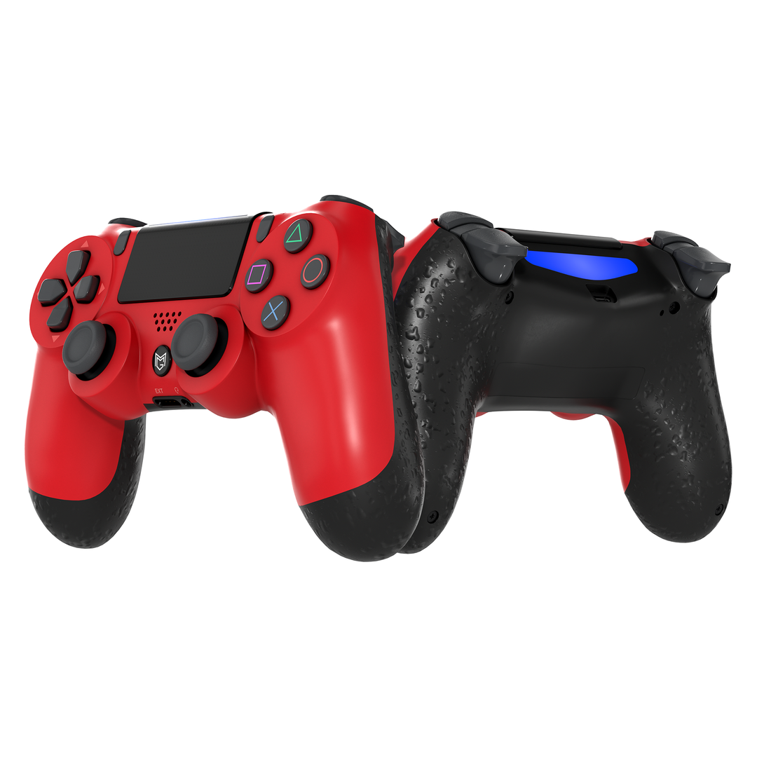 PS4 / PC カスタムコントローラー Dualshock 4 マグマ・レッド グリップ付き