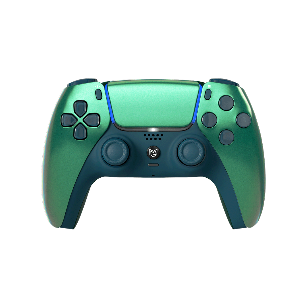 Sony PlayStation Dualsense Custom Controller PS5 / PC カスタムコントローラー Click trigger bumper クリックトリガーバンパー Color: Chroma  Green Grip: グリップ無し