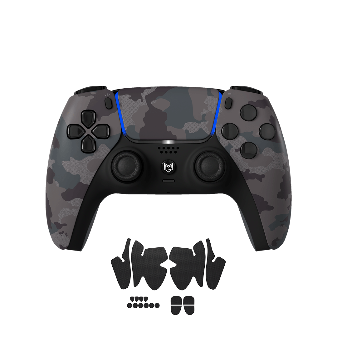 Sony PlayStation Dualsense Custom Controller PS5 / PC カスタムコントローラー Click trigger bumper クリックトリガーバンパー Color: Camouflage Gray Grip: グリップ有り