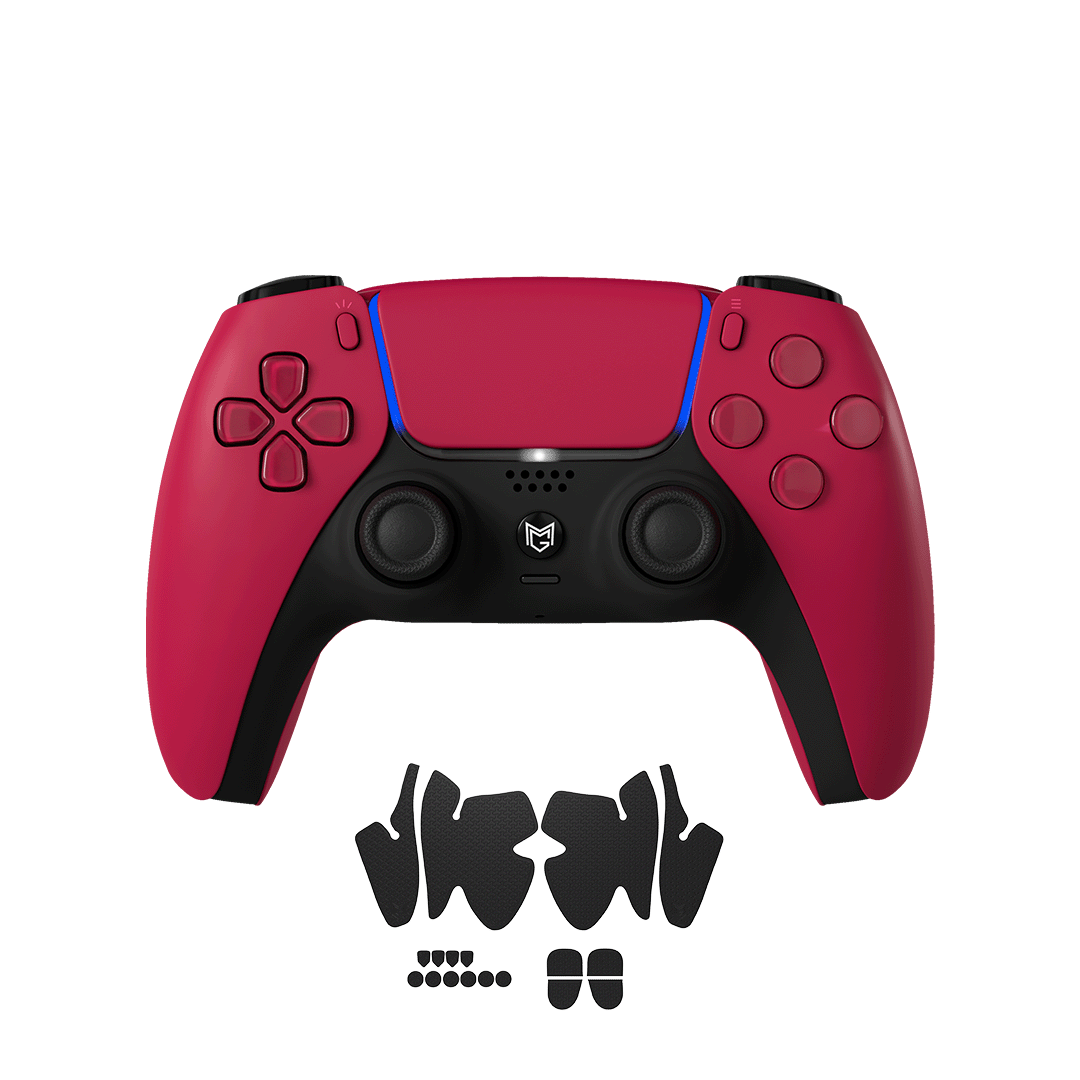 Sony PlayStation Dualsense Custom Controller PS5 / PC カスタムコントローラー Click trigger bumper クリックトリガーバンパー Color: Cosmic Red Grip: グリップ有り